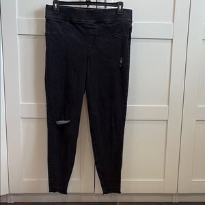 Spanx black distressed skinny jeans size 1
